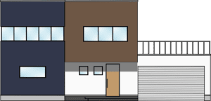 鉄骨造住宅のフリーイラスト