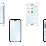 シンプルなスマホのフリーイラスト