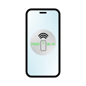 無料Wi-Fiの利用を示すスマートフォン画面のイラスト