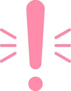 ピンク色のビックリマークのイラスト