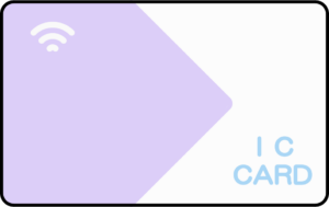 パープルカラーのICカードイラスト