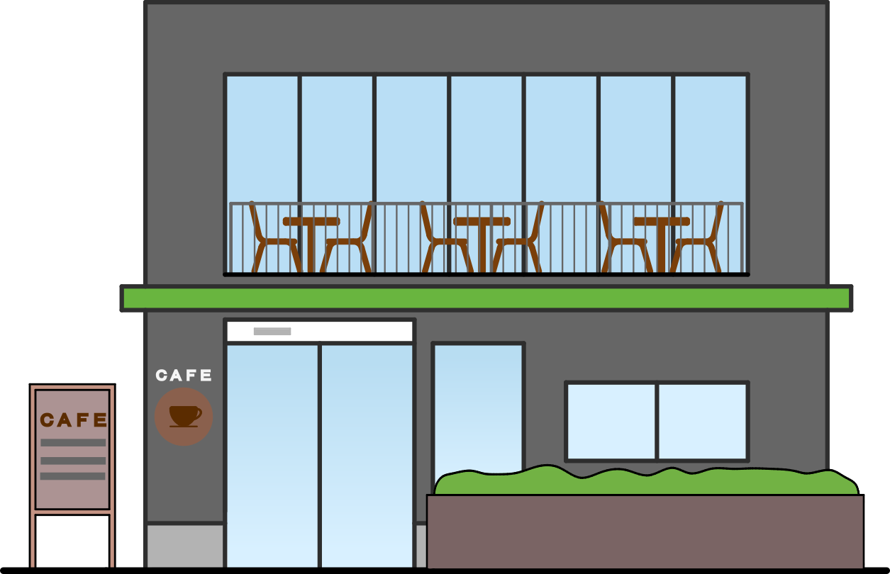 かわいいカフェの建物