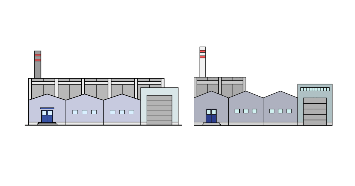 かわいい工場の建物イラスト