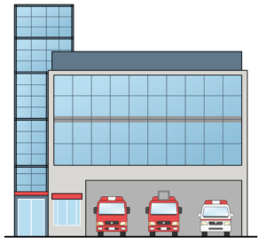 かわいい消防署の建物