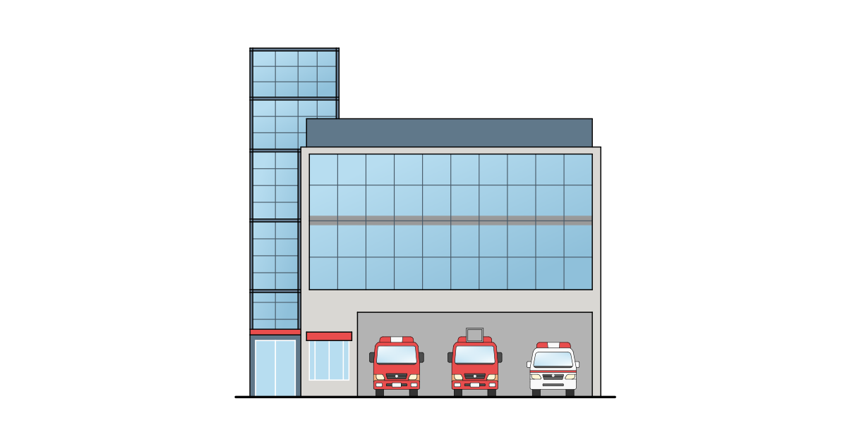 消防署の建物イラスト