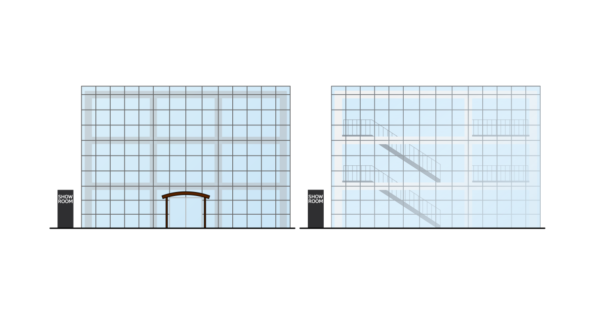 ショールームの建物イラスト