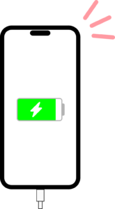 スマホを充電しているイラスト