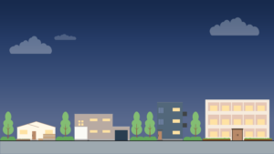 夜の街並みの背景イラスト